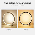 Modern LED Ring Table Lamp with Touch Control, Adjustable Brightness, Black/White, Minimalist Design — Image 8