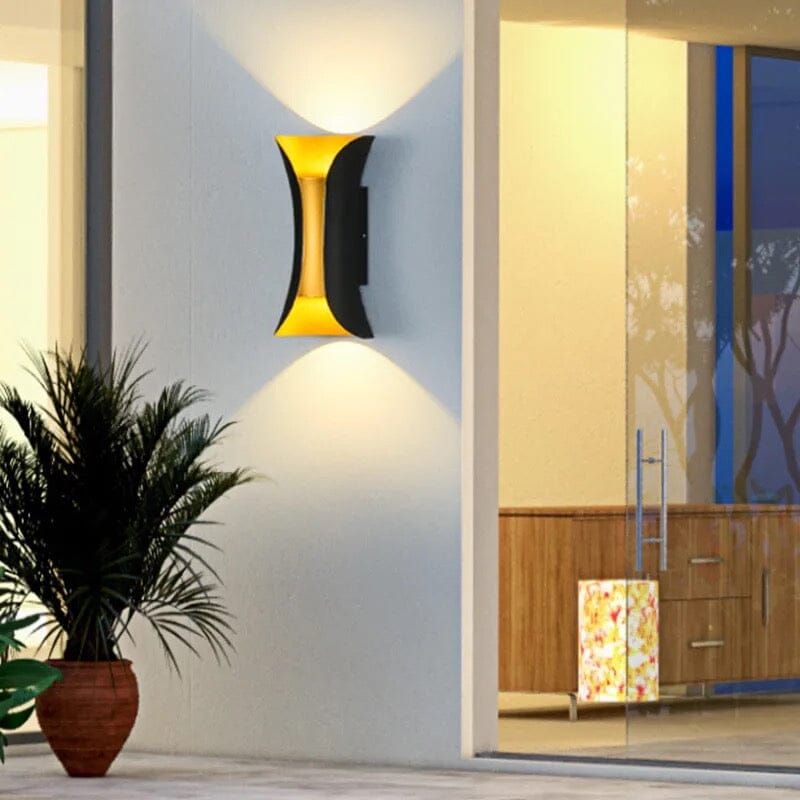 Modern LED Wall Sconce Light Fixture - Black and Gold, IP65 Waterproof, Small 6W/Large 10W — Image 8
