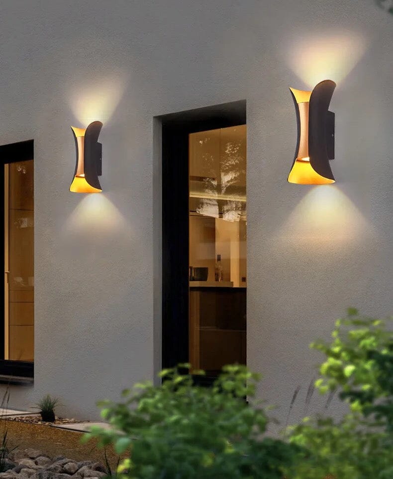 Modern LED Wall Sconce Light Fixture - Black and Gold, IP65 Waterproof, Small 6W/Large 10W — Image 5