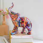 Abstract Elephant Figurine Colorful Resin Home Decor Statue Art Sculpture — Image 5
