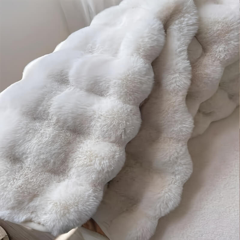 Plush Round Area Rug Soft Faux Fur Carpet Non-Slip Living Room Bedroom — Image 7