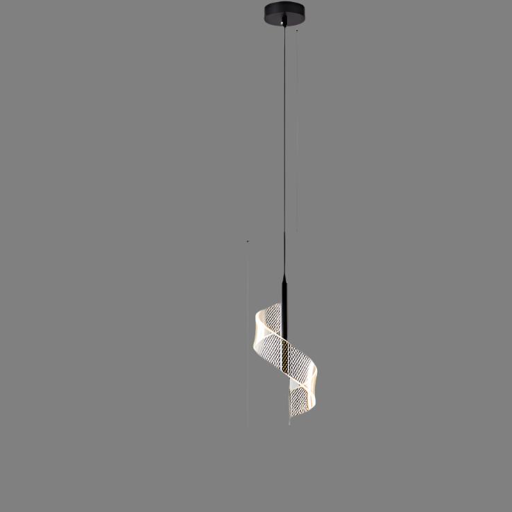 Modern Spiral LED Pendant Light Gold Metal Adjustable Dimmable 40cm — Image 10