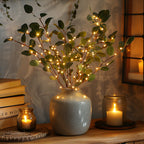 LED Lighted Faux Eucalyptus Branches with Warm White Fairy Lights for Home Decor — Main Image