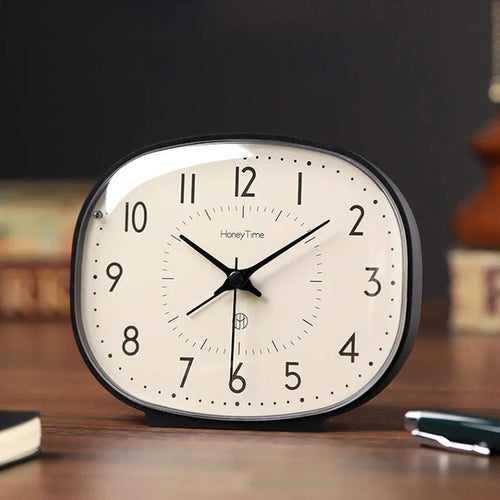 Surrealist Melting Shelf Clock Silver Plastic Roman Numerals Home Office Decor — Main Image