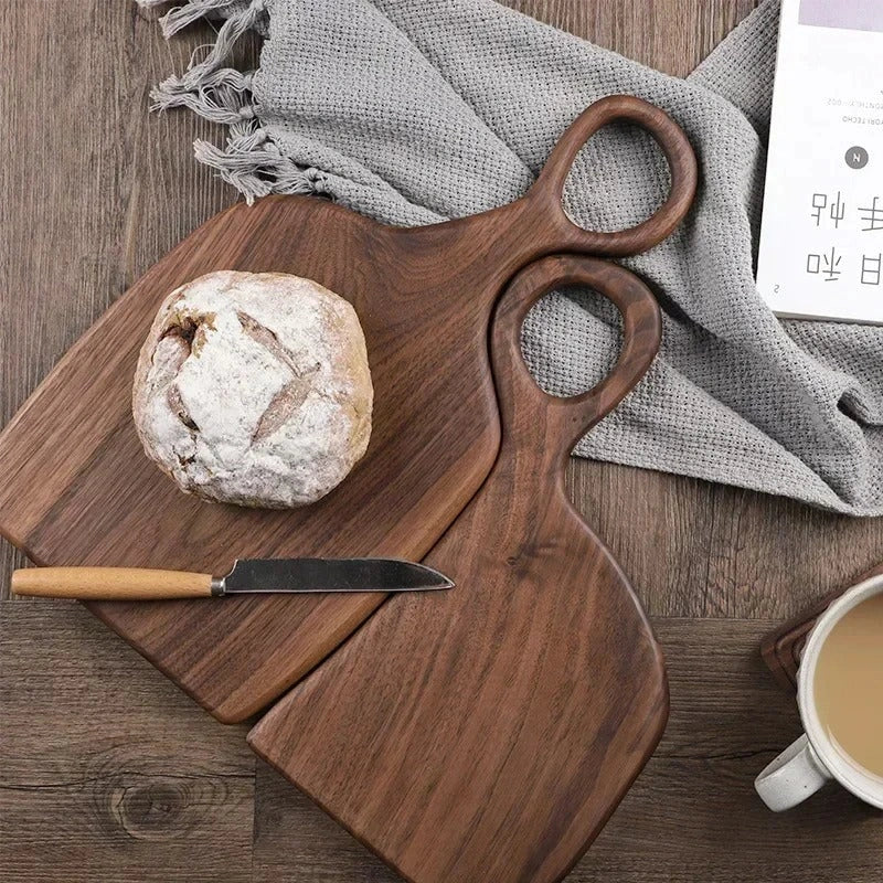 Natural Wood Cutting Board Set with Handle Rustic Kitchen Decor 20x38cm & 20x30cm — Image 2