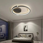 Modern LED Ceiling Light Fixture Acrylic Circular Design White Black — Image 2