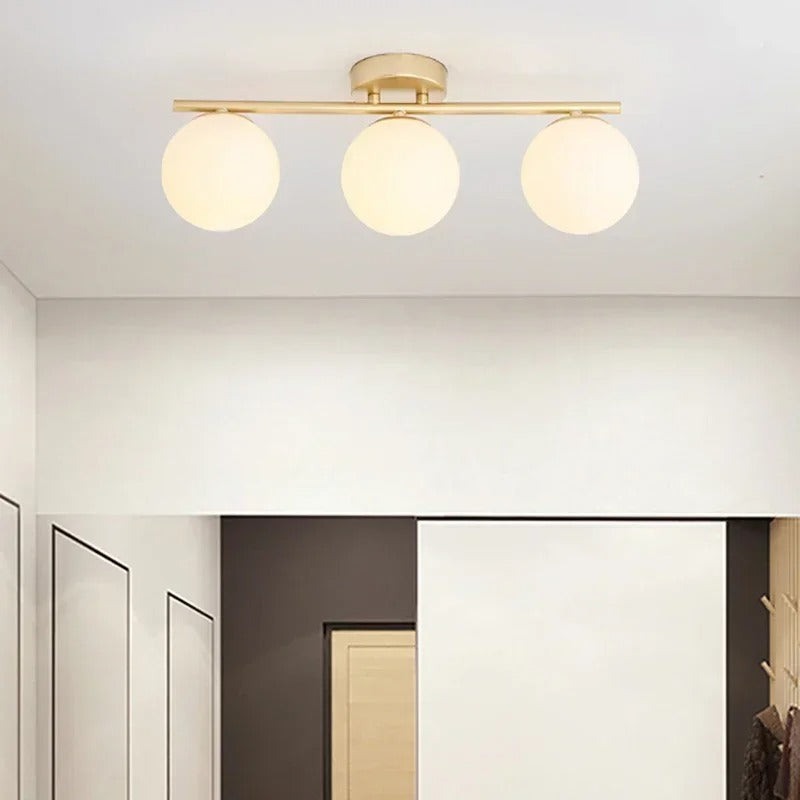 Ascelin Modern Ceiling Light Fixture - Gold & Black, Glass Globes, 2-3 Bulbs — Image 6