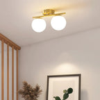 Ascelin Modern Ceiling Light Fixture - Gold & Black, Glass Globes, 2-3 Bulbs — Image 7
