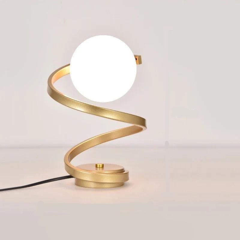 Modern Spiral LED Table Lamp Gold Metal Energy-Efficient for Bedroom Office — Image 6