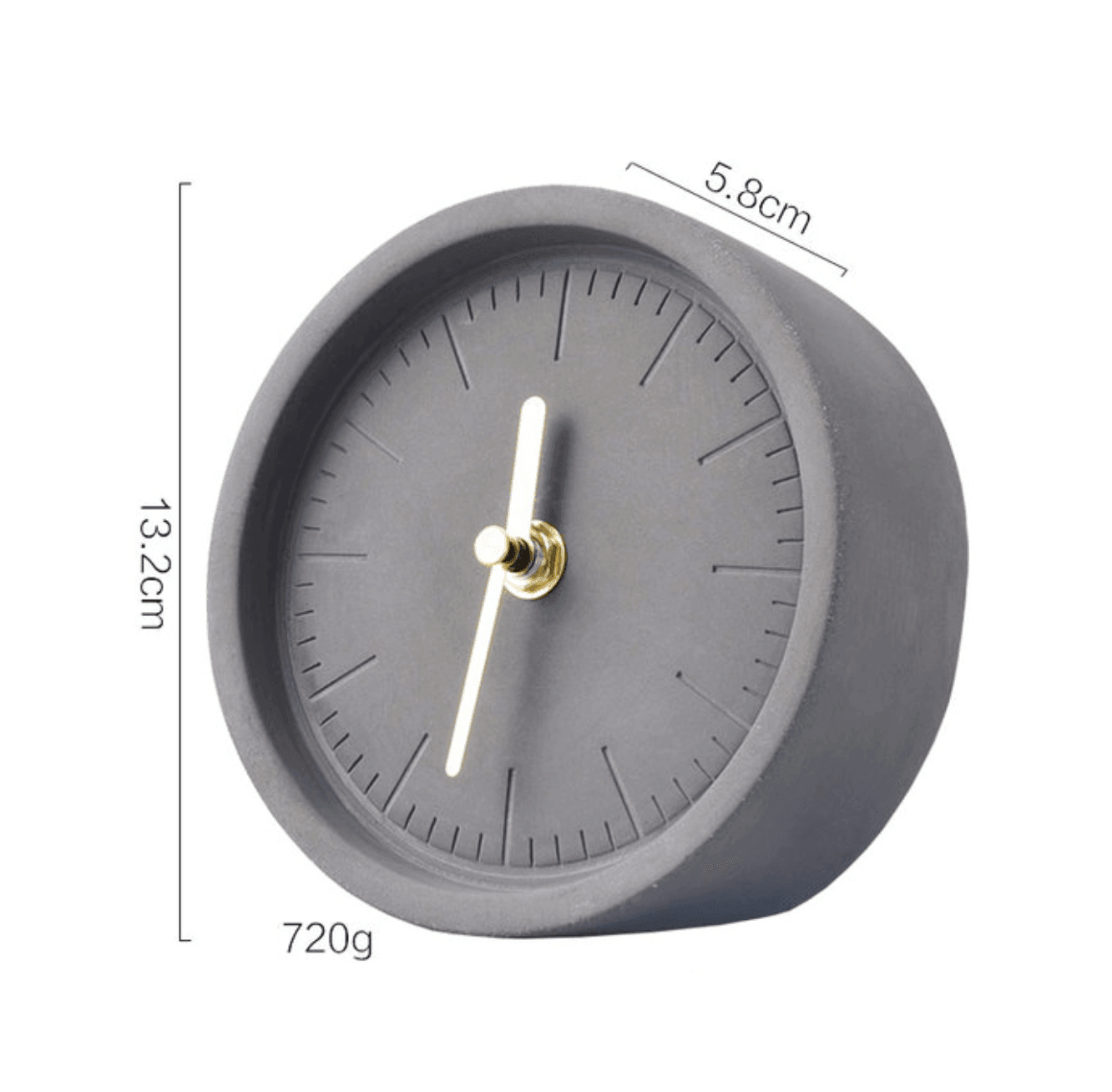 Modern Minimalist Concrete Desk Clock Silent Quartz Movement Home Office Decor — Image 5