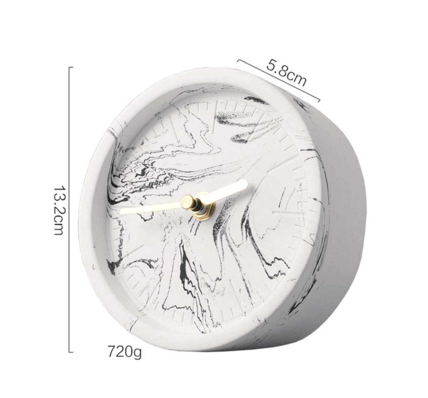 Modern Minimalist Concrete Desk Clock Silent Quartz Movement Home Office Decor — Image 7