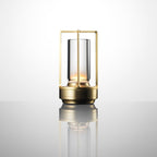 Modern LED Table Lamp Metal Frame Black Gold Silver Ambient Lighting — Image 5