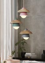 Nordic Style Wooden Metal Pendant Light Fixture - Modern Minimalist Hanging Lamp for Home Decor — Image 4