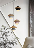 Nordic Style Wooden Metal Pendant Light Fixture - Modern Minimalist Hanging Lamp for Home Decor — Main Image