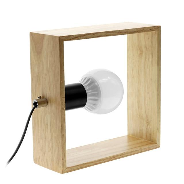 Modern Geometric Wooden Table Lamp - Hexagonal & Triangular Designs, Natural Wood, 130mm Height — Image 2