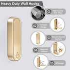 Premium Zinc Alloy Wall Hooks Foldable Magnetic Closure Heavy Duty Gold — Image 2