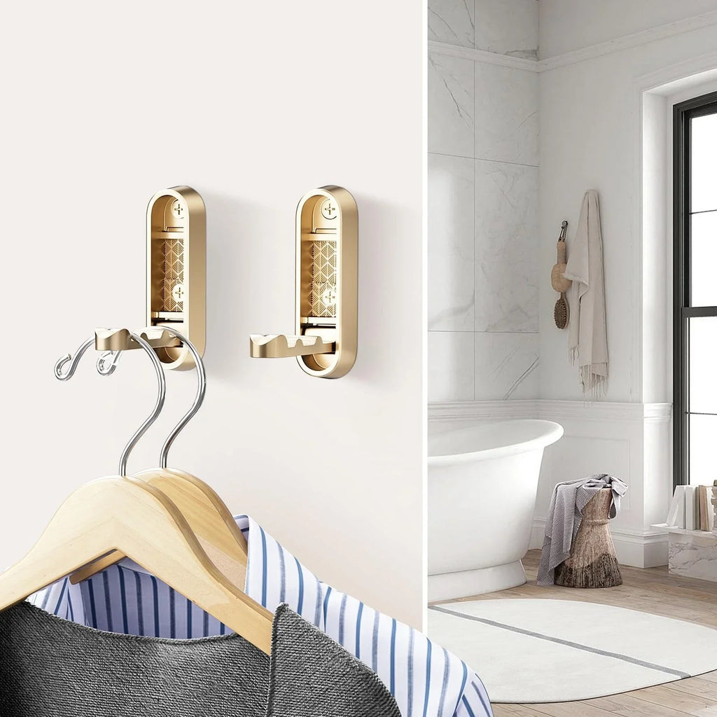 Premium Zinc Alloy Wall Hooks Foldable Magnetic Closure Heavy Duty Gold — Image 9