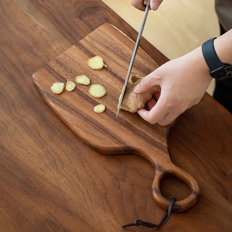 Natural Wood Cutting Board Set with Handle Rustic Kitchen Decor 20x38cm & 20x30cm — Image 3