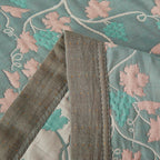 Reversible Floral Cotton Quilt Blanket King Size Blue Pink Green Pattern — Image 5