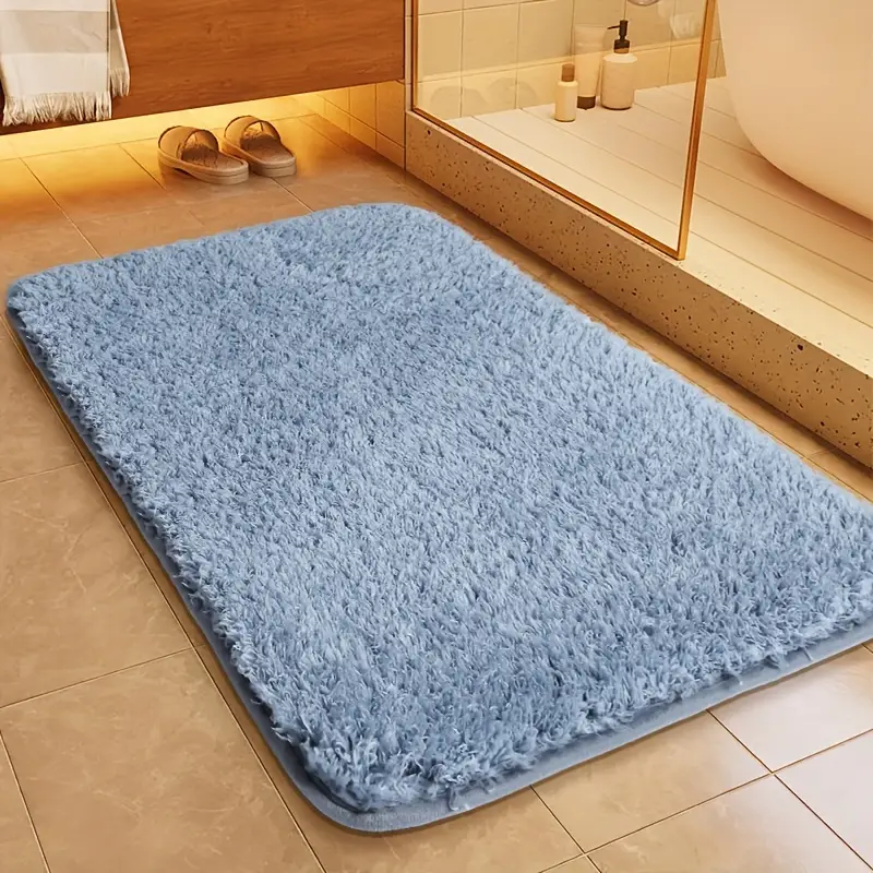 Ultra Soft Plush Microfiber Bath Mat Non-Slip Quick-Dry Bathroom Rug White — Image 5