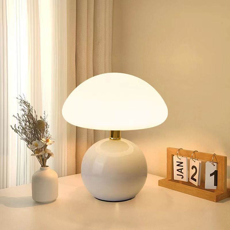 Modern Ceramic Table Lamp Mushroom Shape Ambient Lighting for Bedroom Living Room Decor — Main Image